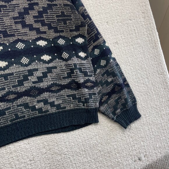 Vintage 90s Sweater Puritan Acrylic Knit Geometric Pattern XL Nostalgia READ - Picture 4 of 16